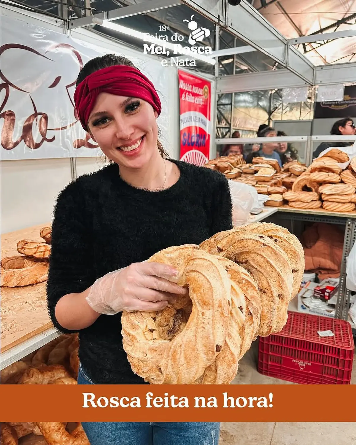 Feira regional com roscas preparadas na hora