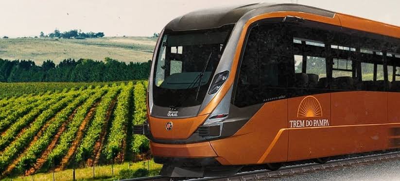 Trem do Pampa próximo aos vinhedos